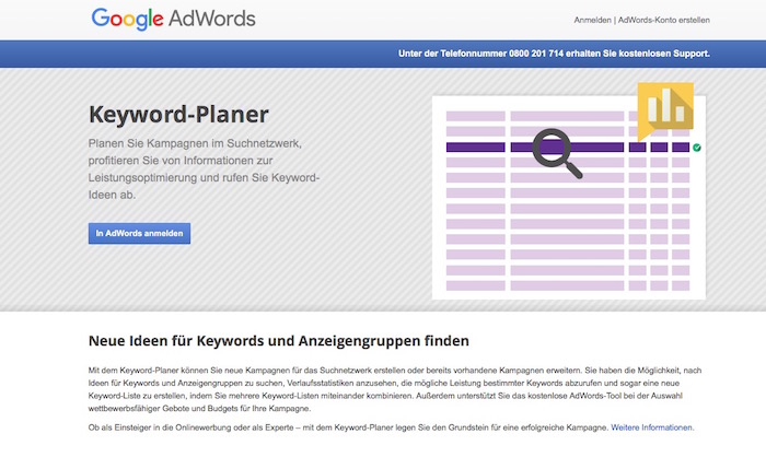 SEO Tools - Google AdWords Keyword Planner